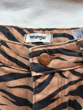 Wrangler Wild West High Rise Straight Leg Jeans in Purr Print